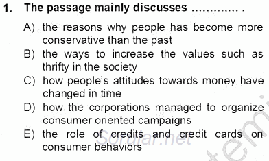 İleri Okuma Ve Yazma Becerileri 2 2012 - 2013 Dönem Sonu Sınavı 1.Soru