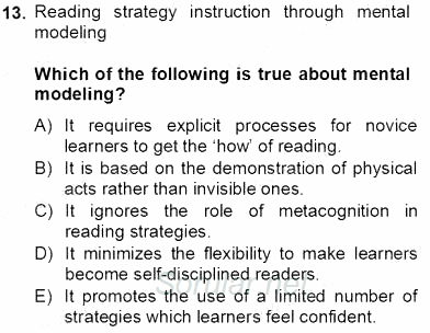 İleri Okuma Ve Yazma Becerileri 2 2012 - 2013 Dönem Sonu Sınavı 13.Soru