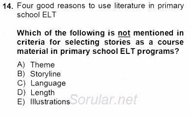 İleri Okuma Ve Yazma Becerileri 2 2012 - 2013 Dönem Sonu Sınavı 14.Soru