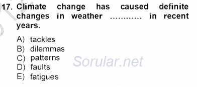 İleri Okuma Ve Yazma Becerileri 2 2012 - 2013 Dönem Sonu Sınavı 17.Soru
