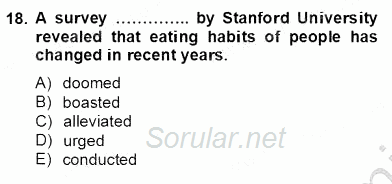 İleri Okuma Ve Yazma Becerileri 2 2012 - 2013 Dönem Sonu Sınavı 18.Soru