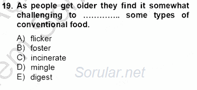 İleri Okuma Ve Yazma Becerileri 2 2012 - 2013 Dönem Sonu Sınavı 19.Soru