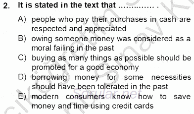 İleri Okuma Ve Yazma Becerileri 2 2012 - 2013 Dönem Sonu Sınavı 2.Soru
