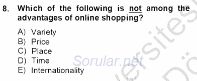 İleri Okuma Ve Yazma Becerileri 2 2012 - 2013 Dönem Sonu Sınavı 8.Soru