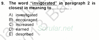 İleri Okuma Ve Yazma Becerileri 2 2012 - 2013 Dönem Sonu Sınavı 9.Soru