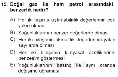 Geleneksel Enerji Kaynakları 2012 - 2013 Dönem Sonu Sınavı 15.Soru