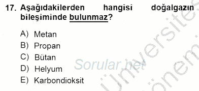 Geleneksel Enerji Kaynakları 2012 - 2013 Dönem Sonu Sınavı 17.Soru