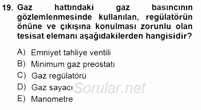 Geleneksel Enerji Kaynakları 2012 - 2013 Dönem Sonu Sınavı 19.Soru