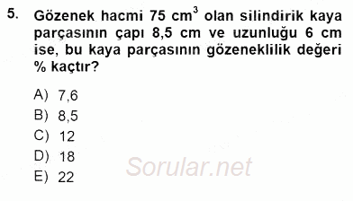 Geleneksel Enerji Kaynakları 2012 - 2013 Dönem Sonu Sınavı 5.Soru