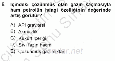 Geleneksel Enerji Kaynakları 2012 - 2013 Dönem Sonu Sınavı 6.Soru