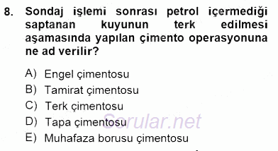 Geleneksel Enerji Kaynakları 2012 - 2013 Dönem Sonu Sınavı 8.Soru