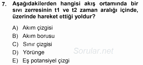 Tarımsal Yapılar ve Sulama 2014 - 2015 Tek Ders Sınavı 7.Soru