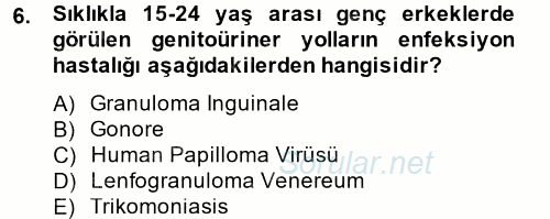 Aile Sağlığı 2014 - 2015 Tek Ders Sınavı 6.Soru