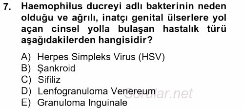 Aile Sağlığı 2014 - 2015 Tek Ders Sınavı 7.Soru