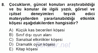 Özel Eğitim 2012 - 2013 Dönem Sonu Sınavı 8.Soru