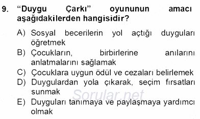 Özel Eğitim 2012 - 2013 Dönem Sonu Sınavı 9.Soru