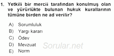 Veteriner Hizmetleri Mevzuatı ve Etik 2015 - 2016 Dönem Sonu Sınavı 1.Soru