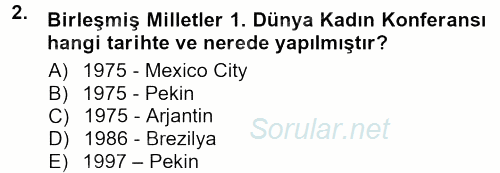 Toplumsal Yaşamda Aile 2012 - 2013 Dönem Sonu Sınavı 2.Soru