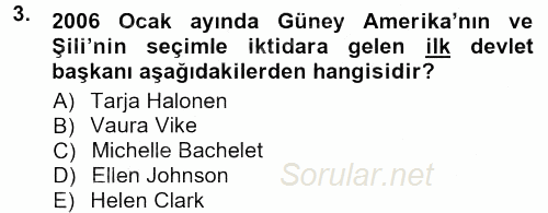 Toplumsal Yaşamda Aile 2012 - 2013 Dönem Sonu Sınavı 3.Soru