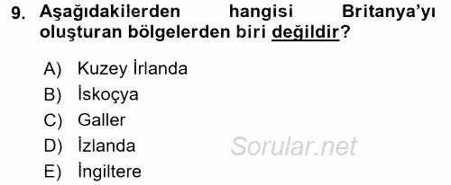 Karşılaştırmalı Siyasal Sistemler 2016 - 2017 Ara Sınavı 9.Soru