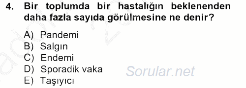 Temel Sağlık Hizmetleri 2012 - 2013 Ara Sınavı 4.Soru