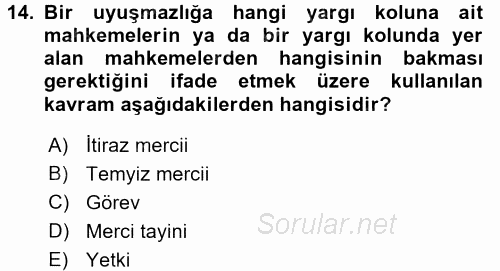 Vergi Yargılaması Hukuku 2017 - 2018 Ara Sınavı 14.Soru