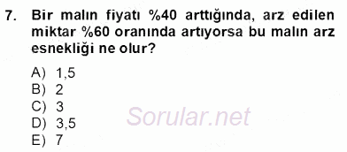 Turizm Ekonomisi 2012 - 2013 Dönem Sonu Sınavı 7.Soru