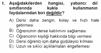 İng. Öğretmenliğinde Öğretim Teknolojileri Ve Materyal Tasarımı 2 2014 - 2015 Ara Sınavı 1.Soru