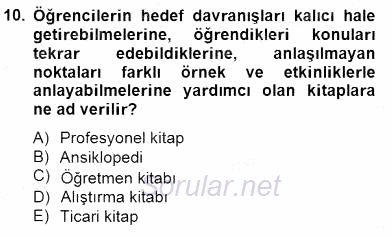 İng. Öğretmenliğinde Öğretim Teknolojileri Ve Materyal Tasarımı 2 2014 - 2015 Ara Sınavı 10.Soru