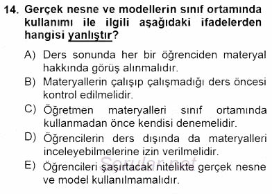 İng. Öğretmenliğinde Öğretim Teknolojileri Ve Materyal Tasarımı 2 2014 - 2015 Ara Sınavı 14.Soru