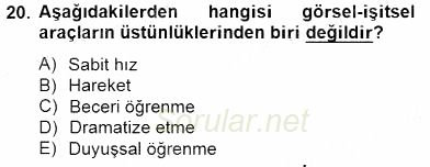 İng. Öğretmenliğinde Öğretim Teknolojileri Ve Materyal Tasarımı 2 2014 - 2015 Ara Sınavı 20.Soru