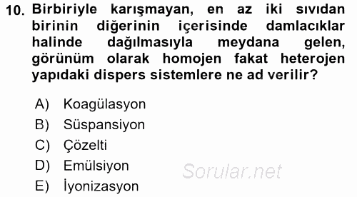 Temel İlaç Bilgisi Ve Akılcı İlaç Kullanımı 2017 - 2018 3 Ders Sınavı 10.Soru