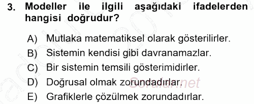 Yöneylem Araştırması 1 2015 - 2016 Ara Sınavı 3.Soru