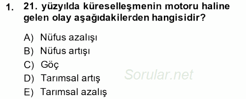 Ekonominin Güncel Sorunları 2013 - 2014 Tek Ders Sınavı 1.Soru