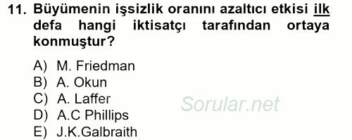 Ekonominin Güncel Sorunları 2013 - 2014 Tek Ders Sınavı 11.Soru