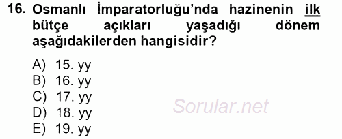 Ekonominin Güncel Sorunları 2013 - 2014 Tek Ders Sınavı 16.Soru