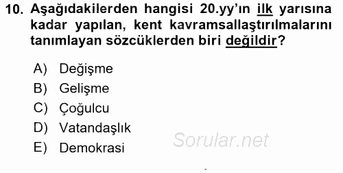 Toplumsal Cinsiyet Sosyolojisi 2015 - 2016 Dönem Sonu Sınavı 10.Soru