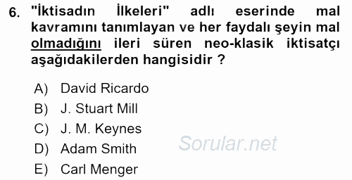 Dış Ticarete Giriş 2017 - 2018 3 Ders Sınavı 6.Soru