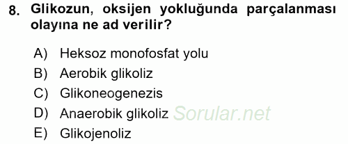 Genel Biyoloji 1 2015 - 2016 Tek Ders Sınavı 8.Soru