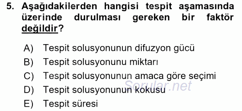 Temel Veteriner Histoloji ve Embriyoloji 2016 - 2017 Dönem Sonu Sınavı 5.Soru