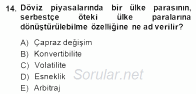 Ekonomik Analiz 2014 - 2015 Dönem Sonu Sınavı 14.Soru