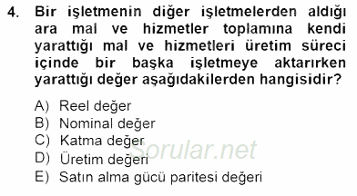 Ekonomik Analiz 2014 - 2015 Dönem Sonu Sınavı 4.Soru