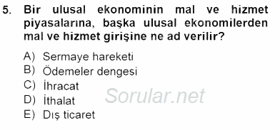 Ekonomik Analiz 2014 - 2015 Dönem Sonu Sınavı 5.Soru