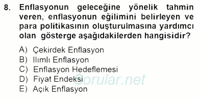 Ekonomik Analiz 2014 - 2015 Dönem Sonu Sınavı 8.Soru