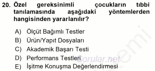 Anne Baba Eğitimi Ve Danışmanlık Hizmetleri 2016 - 2017 3 Ders Sınavı 20.Soru