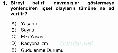Özel Öğretim Yöntemleri 2 2016 - 2017 Ara Sınavı 1.Soru