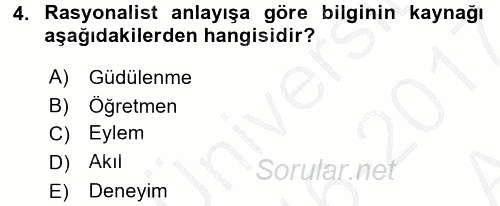 Özel Öğretim Yöntemleri 2 2016 - 2017 Ara Sınavı 4.Soru