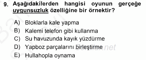 Özel Öğretim Yöntemleri 2 2016 - 2017 Ara Sınavı 9.Soru
