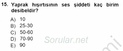 Okulöncesinde Müzik Eğitimi 1 2014 - 2015 Ara Sınavı 15.Soru