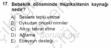 Okulöncesinde Müzik Eğitimi 1 2014 - 2015 Ara Sınavı 17.Soru